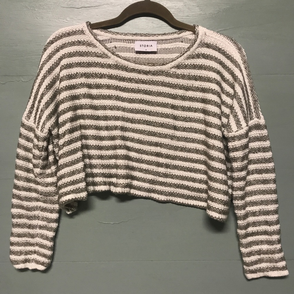 Striped cropped sweater